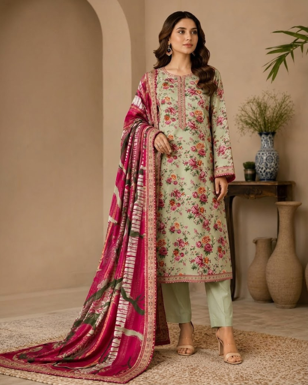 B.S Volume#02 – Sage Green & Pink Floral (Printed)