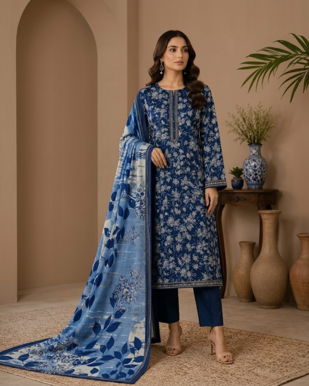 B.S Volume#02 – Royal Blue & White Floral (Printed)