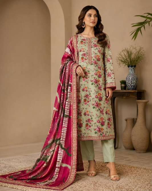 B.S Volume#02 – Sage Green & Pink Floral (Printed)