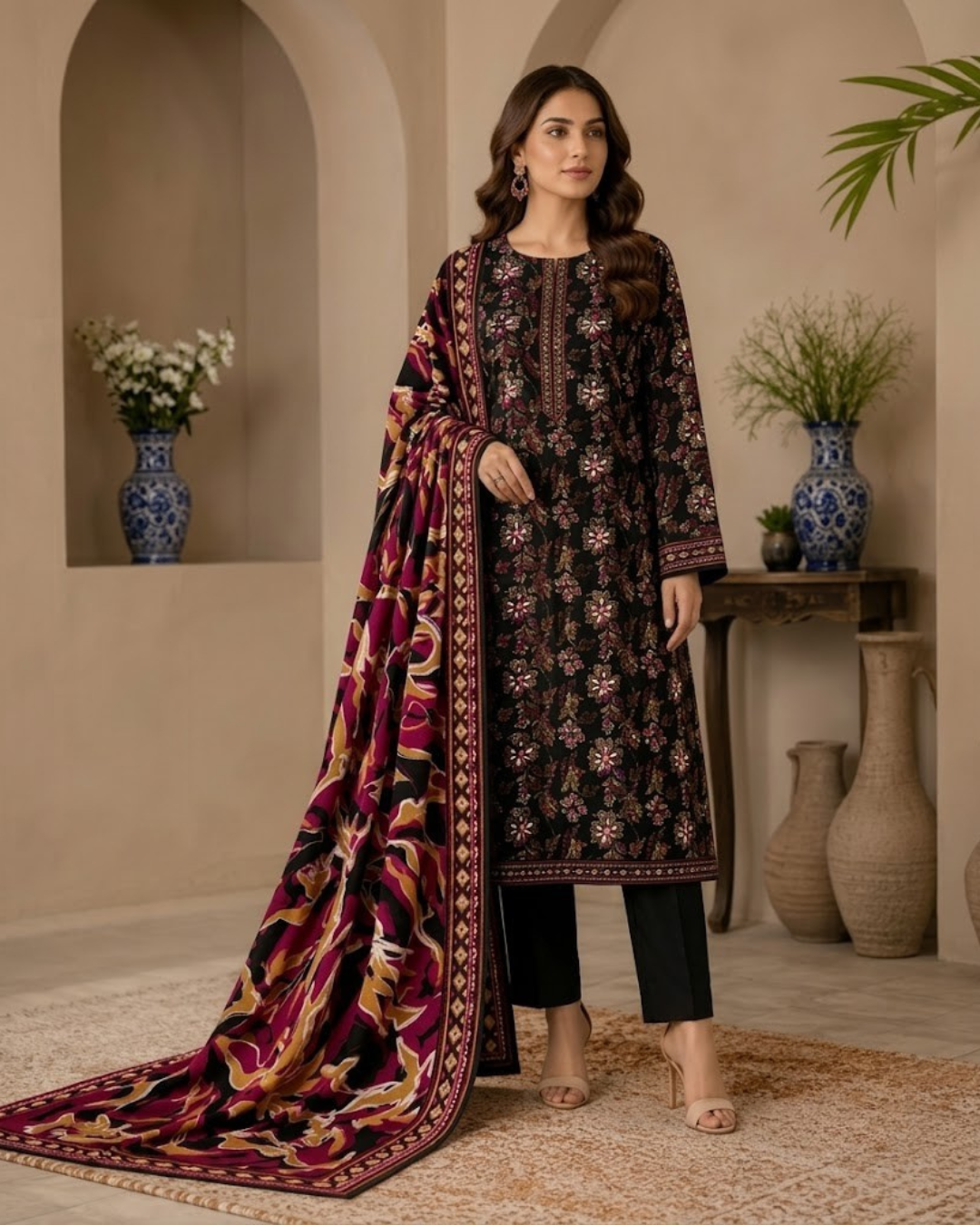 B.S Volume#02 – Black & Magenta Floral (Printed)
