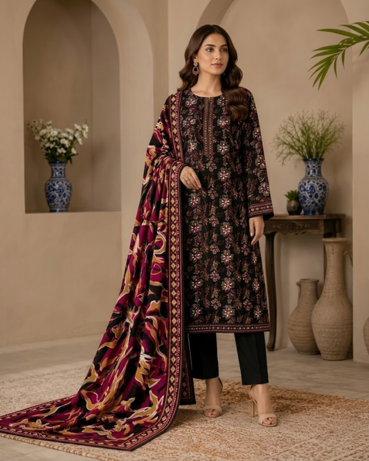 B.S Volume#02 – Black & Magenta Floral (Printed)