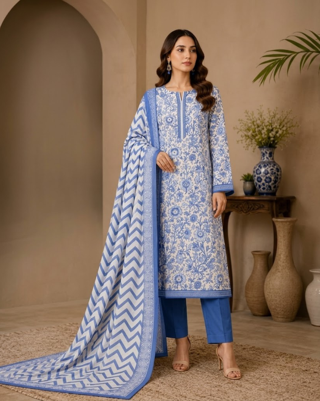 B.S Volume#02 – Blue & White Floral (Printed)